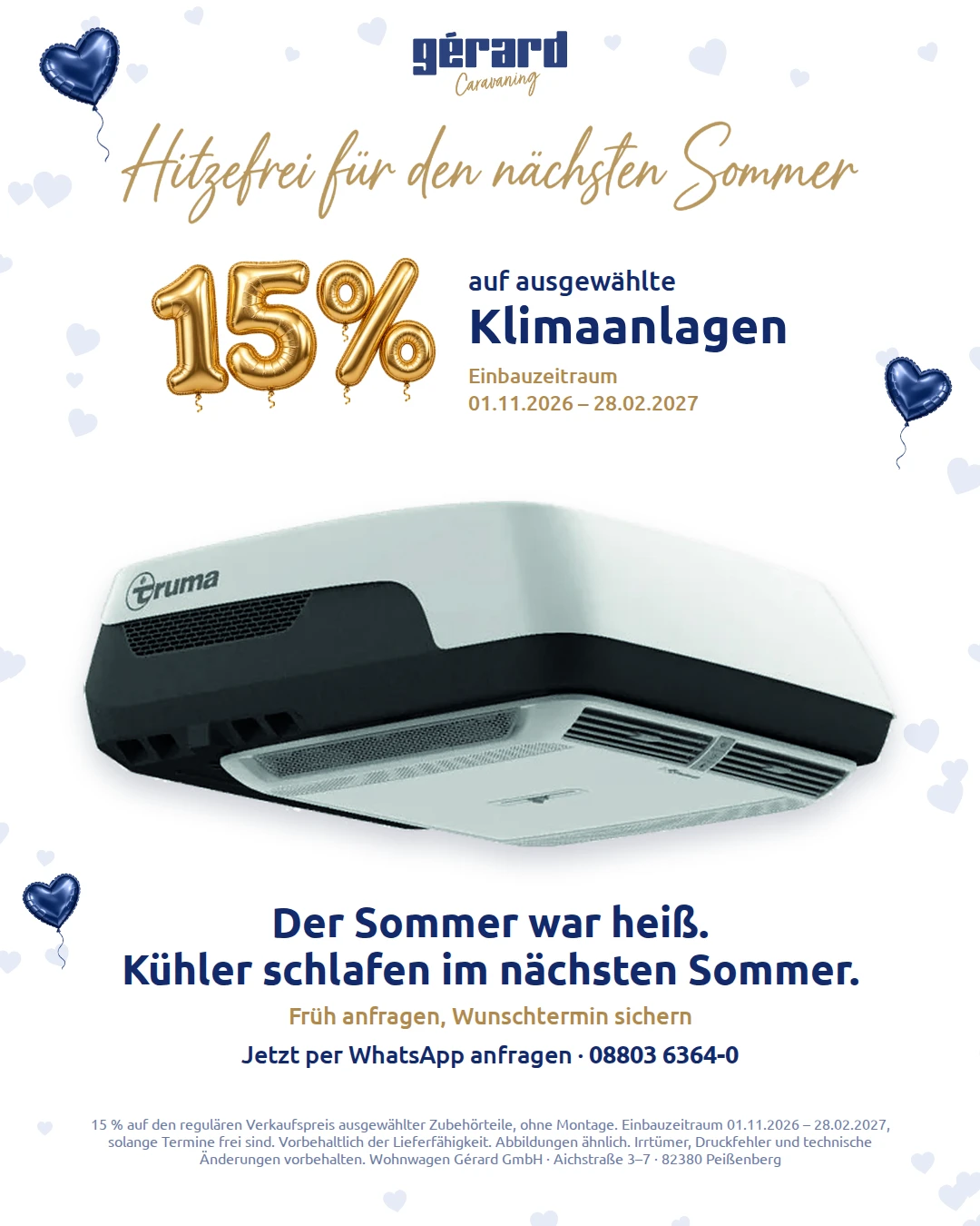 Herbst-/Winteraktion: 15% auf ausgewählte Klimaanlagen